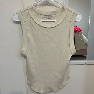 Free People Cream Sleeveless Top